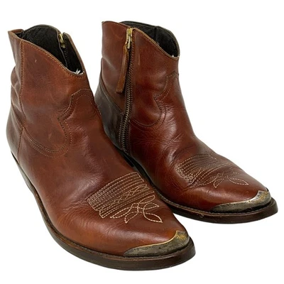 Golden Goose Young Cuero Cremallera Vaquero Botines Marrón EUR Talla 38 EE. UU. 8 Foto 1 de 4
