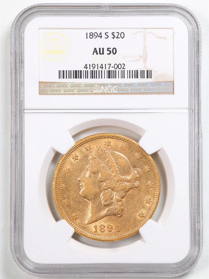 1894-S Liberty Head Gold Double Eagle AU50 NGC 4191417-002 - Image 1 of 4