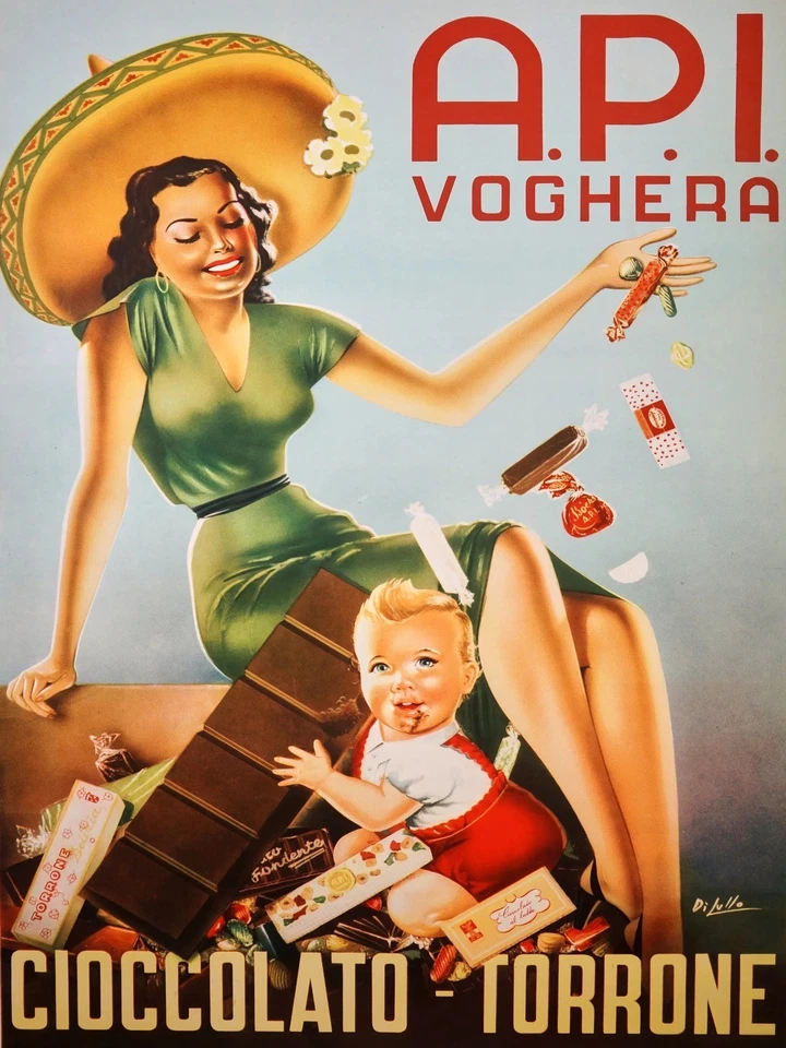 14200.Decor Poster.Home Room wall vintage interior design.Chocolate mom & baby - Image 1 of 1
