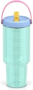 50 oz Tritan Plastic Tumbler with Flip Straw Lid and Top Handle, Teal  - Picture 1 of 7