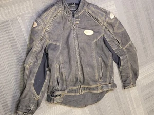 Cortech DSX Racing Jacket Motorcycle Motorcross Black Denim Jean Lined LG 44 - Picture 1 of 6