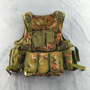 MOLLE Tactical Vest Camouflage Adjustable Mag Pouches Airsoft Paintball Gear - Picture 1 of 9