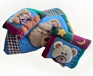 Bear Creations Plush Blanket 3D Quilted Teddy Bear 54x49 Baby Nursery + 2 Pillow - Picture 1 of 11