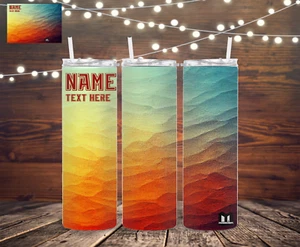 Pastel Ocean - 20oz Skinny Tumbler Custom Name with Straw Sublimation. - Picture 1 of 2