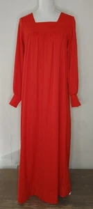 Vintage 60's Red Hostess Maxi Dress Womens 10 Polyester Talon Zipper Mary Jane - Picture 1 of 14