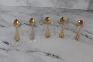 Vintage DEMITASSE SPOON Gold Plated - Lot of 5 - Picture 1 of 7