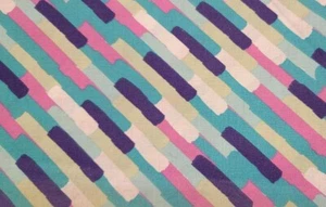 Diagonale Streifen Mehrfarbig Rosa Blau Marine Weiß Druck 1 Yd 44" W Baumwollstoff - Bild 1 von 2