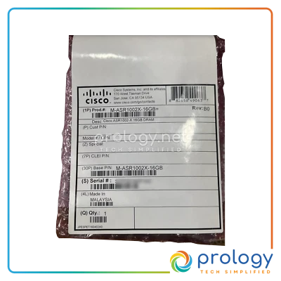 *Brand New* Cisco M-ASR1002X-16GB 16GB Kit (4x4GB) Dram Memory For ASR1002-X - Image 1 of 2