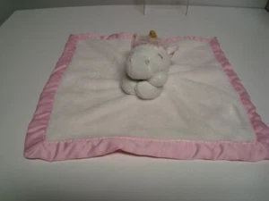 Carter's Unicorn Lovey Security Blankie Plush Lovie White Pink Blanket - Picture 1 of 4