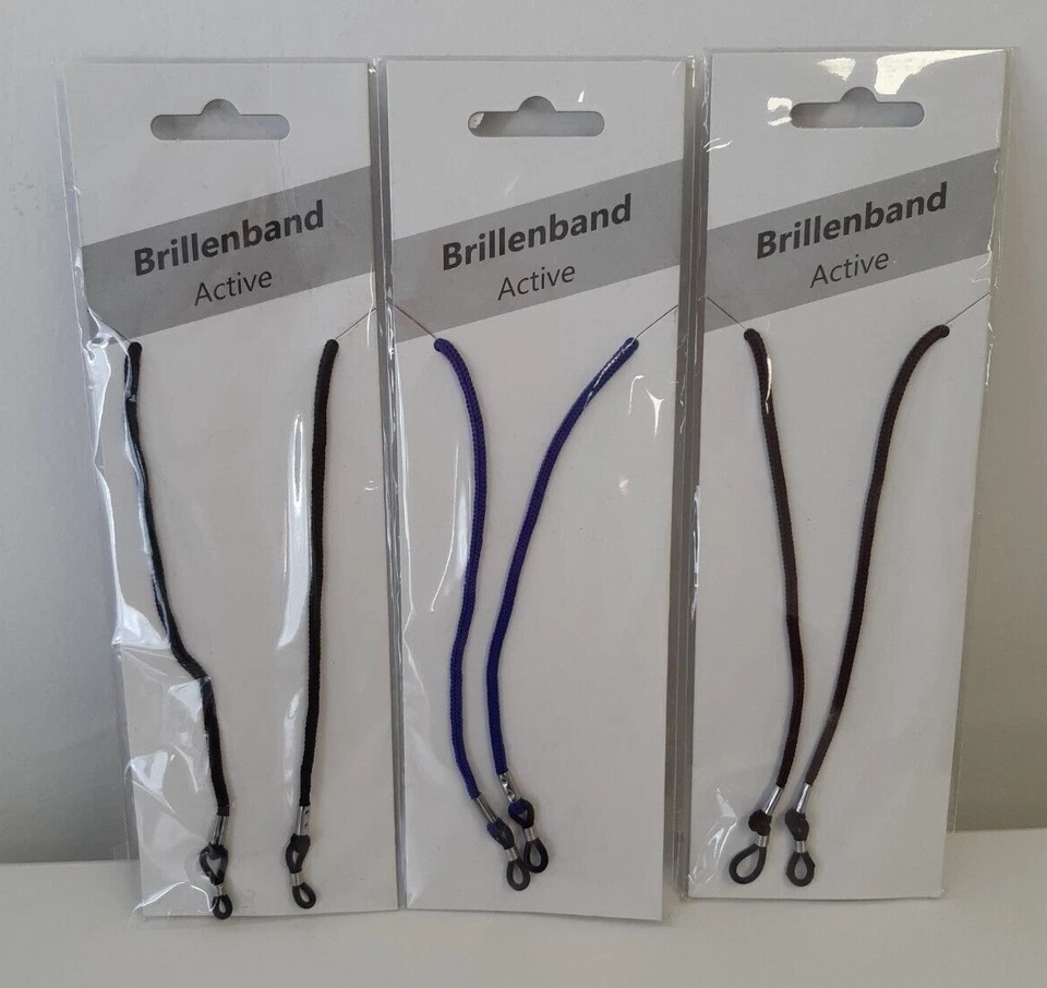 MARKENLOS ACTIVE Brillenband schwarz, blau oder braun ca. 70cm NEU