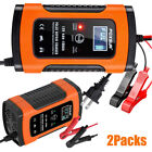 2PCS 12V 6A Automatic Battery Charger Maintainer Motorcycle Trickle Float Car