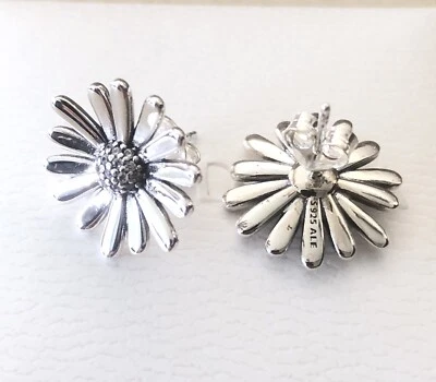 Pendientes Pandora Pavé Flor Margarita Declaración #298812C01 Circonita cúbica Transparente + Caja de Regalo Foto 1 de 4