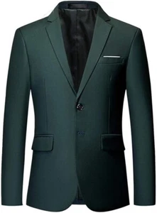 Catheive Para Hombre Calce Ajustado Verde Oscuro *Solo Chaqueta* L 42R Muesca Solapa 2 Botones - Imagen 1 de 1