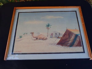 Giovanni Romagnoli Saudi Arabia ORIGINAL Watercolor 8.5 x 12 FRAMED/SIGNED #2 - Picture 1 of 18