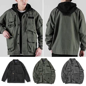 Cárdigan Chaqueta Abrigo Prendas de abrigo Traje Multi-Bolsillos Hombres Otoño Suelto Primavera - Imagen 1 de 12