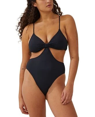 Cotton On Body Women's Cut Out Knot Front One Piece, Black, LG ESF17756 - Image 1 of 2