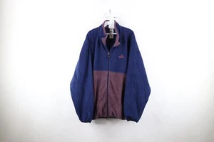 Vintage 90s Adidas Mens Size XL Spell Out Color Block Full Zip Fleece Jacket - Picture 1 of 10
