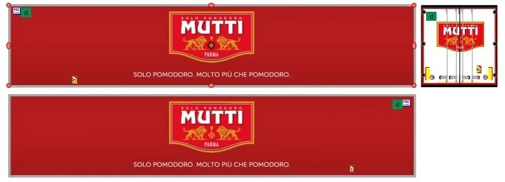 Nuova Grafica Mutti  adesiva trasparente per rimorchi Herpa 1/87. - Immagine 1 di 1