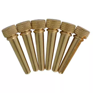 6Pack Solid Brass Bridge Pins Abalone Dot Inlay For Acoustic Guitar Replacement - Picture 1 of 6
