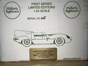 HistoricReplicars 1:24 Jaguar D Type 1955 Le Mans Winner Handmade By John Haynes - Picture 1 of 10