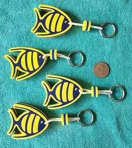 FOUR (4) - PERMIT SHAPED - FLOATING - BUOY KEYCHAINS - FISHING - BOATING - NEW!! - Picture 1 of 2