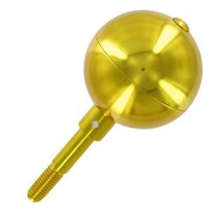 Gold Anodized Aluminum Flagpole Ball Ornament - 3in - Imported - Picture 1 of 2