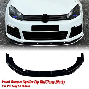 Front Bumper Spoiler Lip Kit For Volkswagen VW Golf 6 MK6 R 2010-2013 2011 Black - Picture 1 of 11