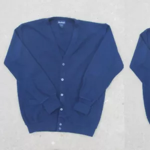 Vintage 90s PAR FOUR Navy Blue Knit Button Up Cardigan Sweater Size Men's Medium - Picture 1 of 5