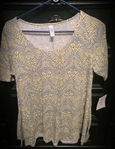 Camiseta para mujer LuLaRoe Perfect talla S gris amarillo diseño nueva - Imagen 1 de 3