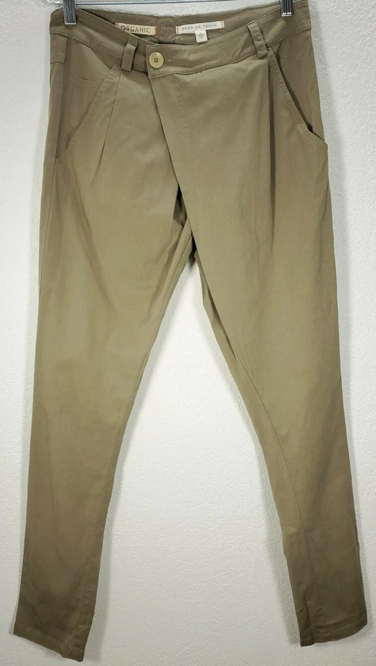Pantalones ajustados para mujer Anthropologie Burning Torch orgánicos verde oliva talla 00 Foto 1 de 4