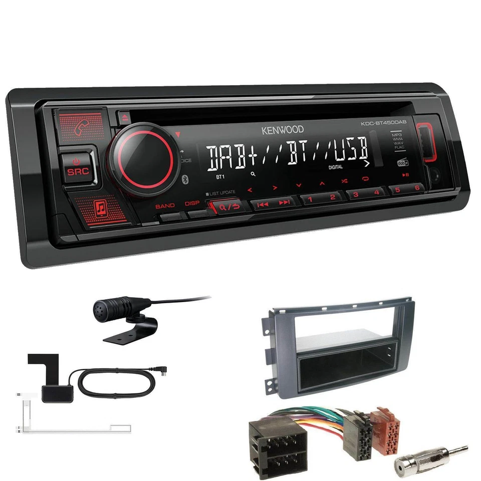 Kenwood KDC-BT450DAB Autoradio BT für Smart ForTwo Cabrio Coupe 2007-2010