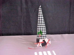 Gesichtsloser Wichtel Tischdeko Büffel Karo Chenille Zöpfe - Bild 1 von 7