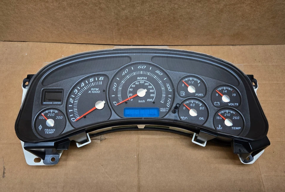 99-02 DENALI 7 GAUGE INSTRUMENT CLUSTER SPEEDOMETER REMAN TRANSMISSION 120MPH - Image 1 of 3