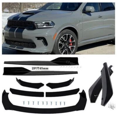 For Dodge Durango Black Front Bomper Lip Splitter Side Skirts Rear US STOCK - Image 1 of 4