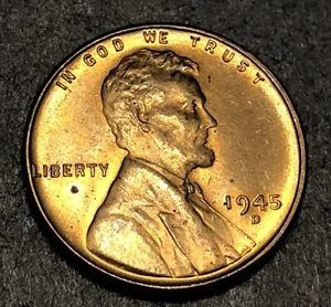 1945 D Lincoln Wheat Cent BU Uncirculated - Picture 1 of 4