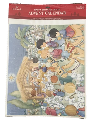 Vtg Hallmark Precious Moments Count Down To Christmas Advent Calendar Paper NEW - Image 1 of 4