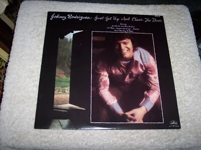 LP JOHNNY RODRIGUEZ JUST GET UP AND CLOSE THE DOOR **NM VINYL & EXC JACKET* - Image 1 of 4