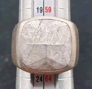 David Yurman Sterling Silver Signet Ring W/ Meteorite Size 10 EJ267 - Picture 1 of 2