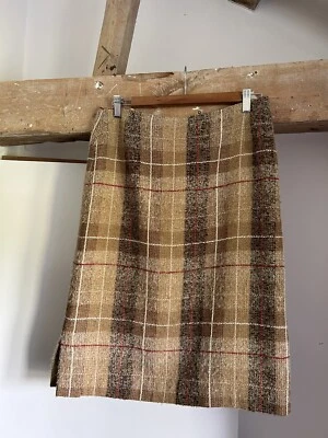 Falda lápiz forrada MaxMara hecha en Italia para mujer talla UK 14 lana a cuadros cintura alta Foto 1 de 4