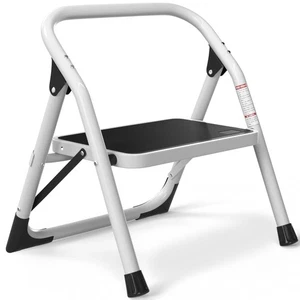 1-Step Ladder Folding Step Stool with Anti-Slip Sturdy and Wide Pedal Steplad... - Picture 1 of 7
