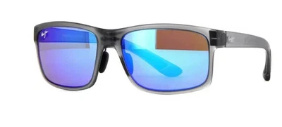 Óculos de sol Maui Jim POKOWAI ARCH B439-11M cinza translúcido azul polarizado - Imagem 1 de 3