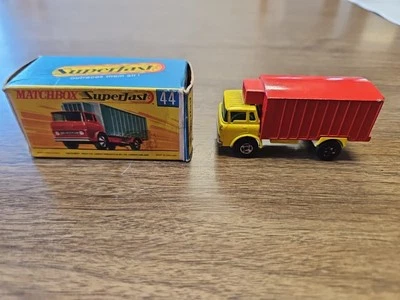Matchbox Lesney Superfast 44 Refrigerator Truck- yellow & red container, boxed - Image 1 of 4