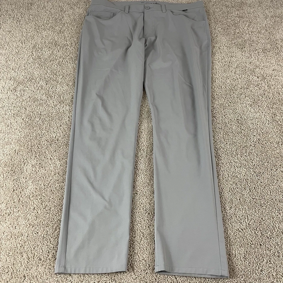 Pantalones Travis Mathew Para Hombre 36x31 Gris Golf Bordados Preppy Elastizados T674 Foto 1 de 4