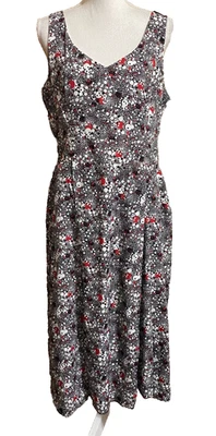 Vestido Anne Klein Doble V Rojo Granero Combo Punto Plisado Ajuste y Acampanado Midi S14 Foto 1 de 4