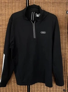 AUDI Pullover 1/4 Zip Übergangsjacke Herren L Loose Fit Schwarz Under Armour - Bild 1 von 4