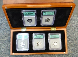 2002-S Silver Proof 5 Coin Statehood Quarter Set  ICG PR70 DCAM -25C - FREE SH - Picture 1 of 9