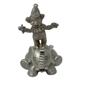 Spoontiques Pewter Clown on Elephant 1988 PP770 2" Tall Rare Hard to Find EUC - Picture 1 of 6