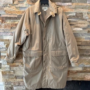 LL Bean Wool Lined Stadium Parka Overcoat Men Large Jacket USA 2595 Vintage Coat - Picture 1 of 7
