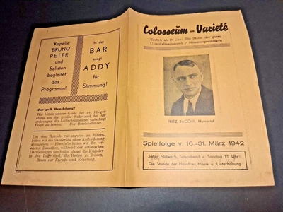 1942 märz KARLSRUHE programm COLOSSEUM VARIETÉ kabarett - Bild 1 von 2