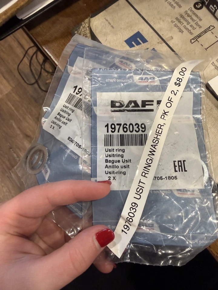 (2) Anillo de uso DAF OEM 1976039 1976039PE nuevo en bolsa Foto 1 de 1